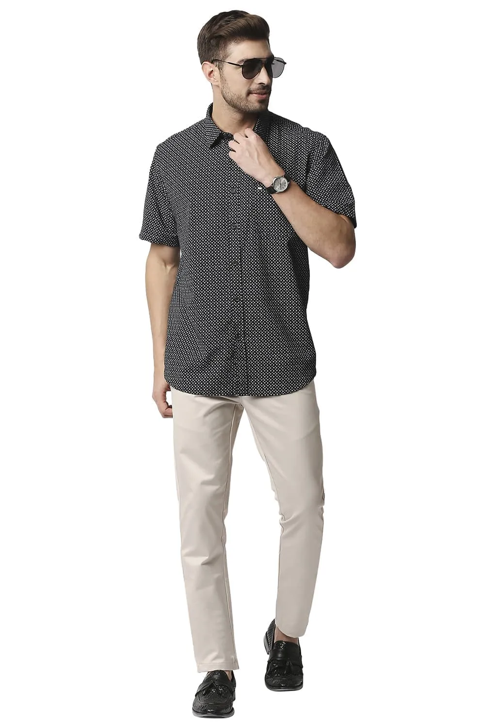 Tapered Fit Satin Trousers