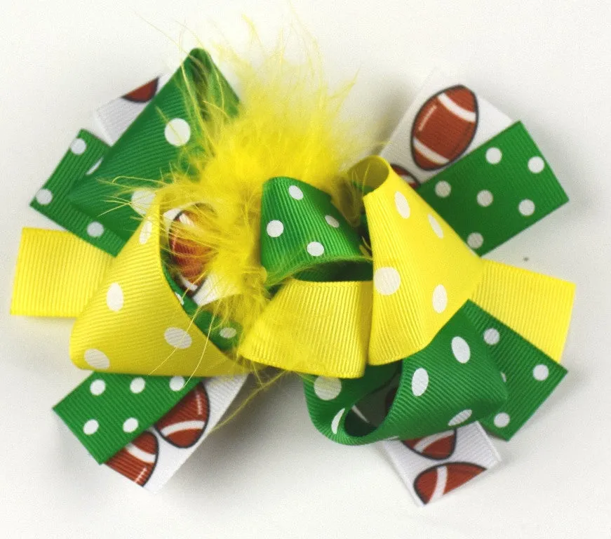 Team Inspired 6in Marabou Boutique Bows