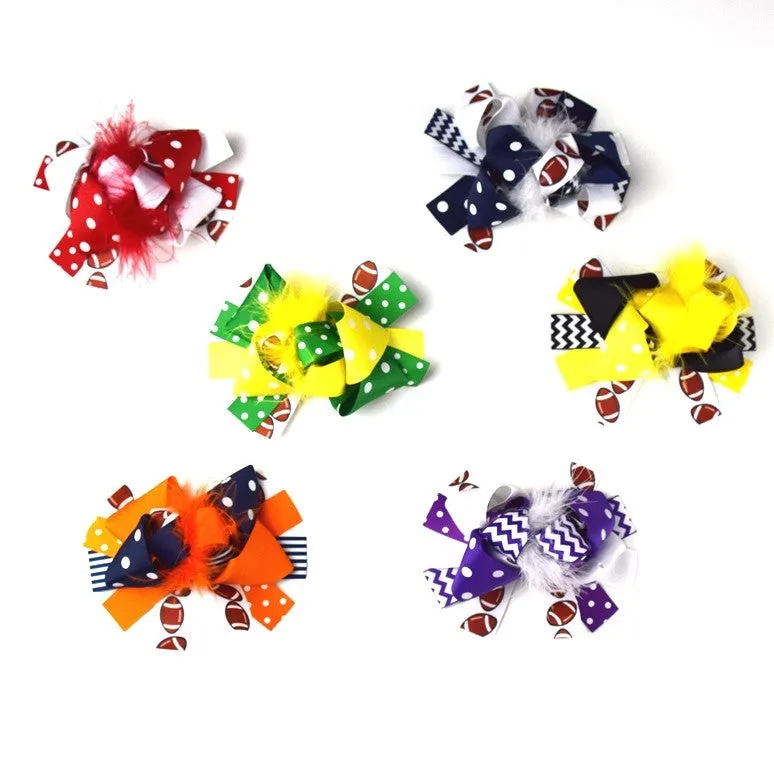 Team Inspired 6in Marabou Boutique Bows
