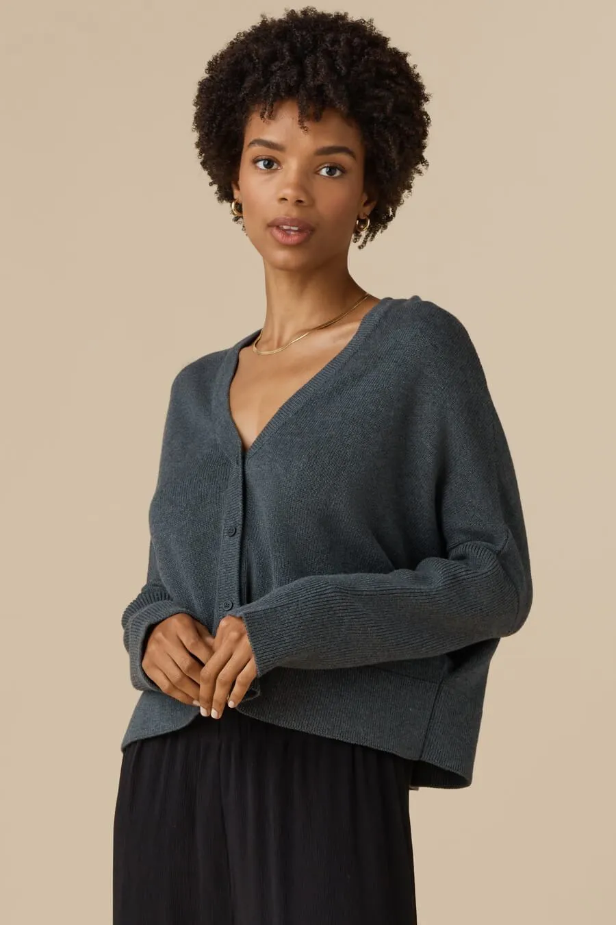 The Cropped V-Neck Sweater