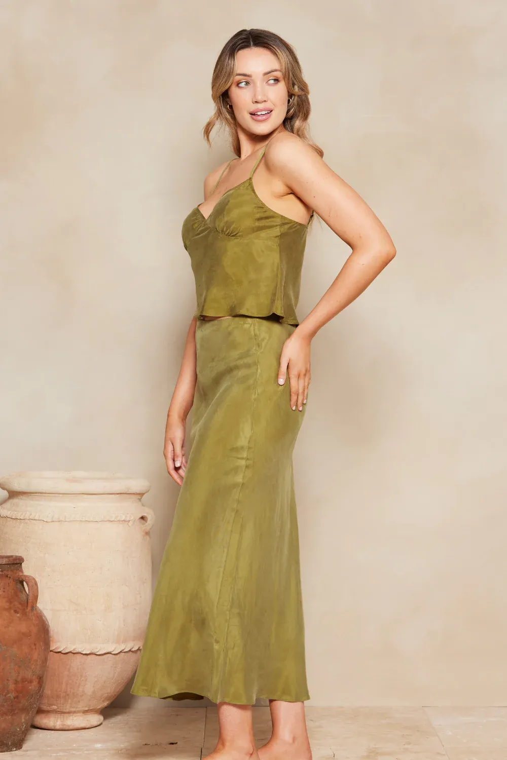 Tigerlily Cinzia Blake Maxi Skirt - Olive
