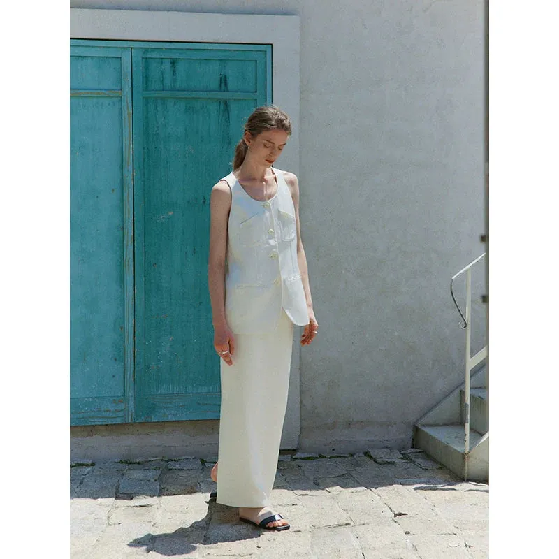 Triacetate Vest and Skirt Ensemble