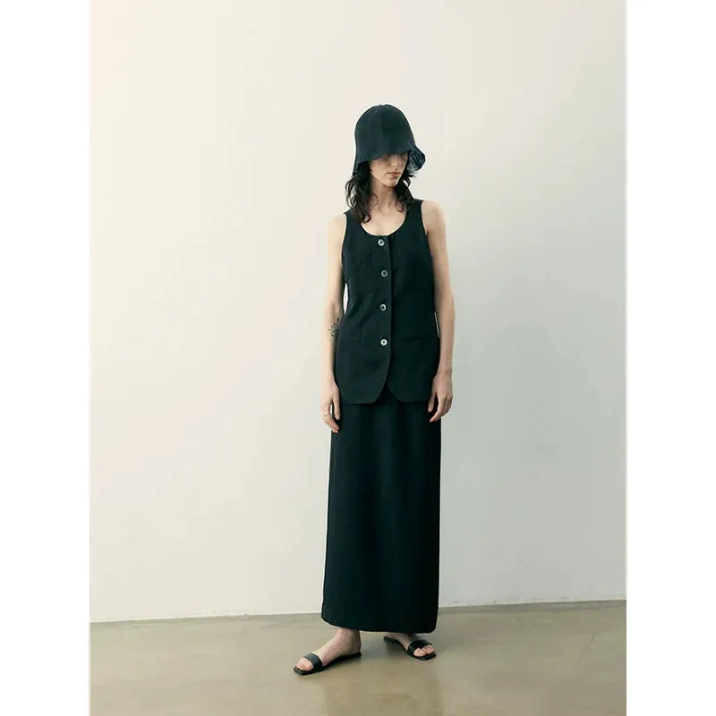 Triacetate Vest and Skirt Ensemble