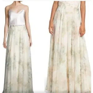 Tulle Flowing Jenny Yoo floral Cottagecore Maxi Skirt Sz 4