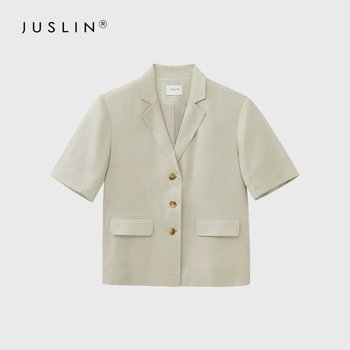 Twill Texture Short-Sleeved Suit