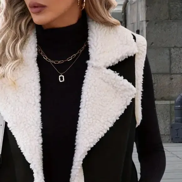 ULTRA SUEDE SHERPA TRIMMED VEST