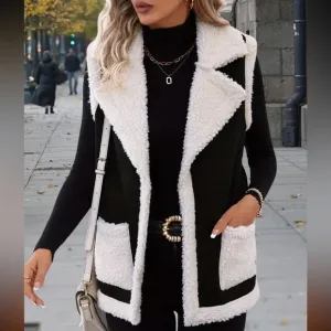 ULTRA SUEDE SHERPA TRIMMED VEST