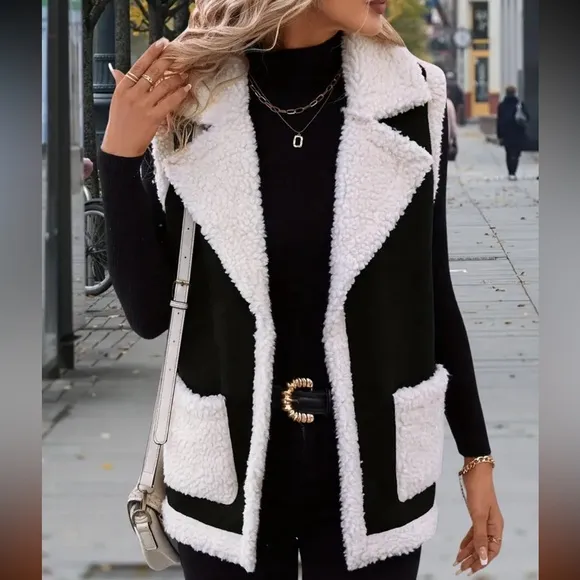 ULTRA SUEDE SHERPA TRIMMED VEST