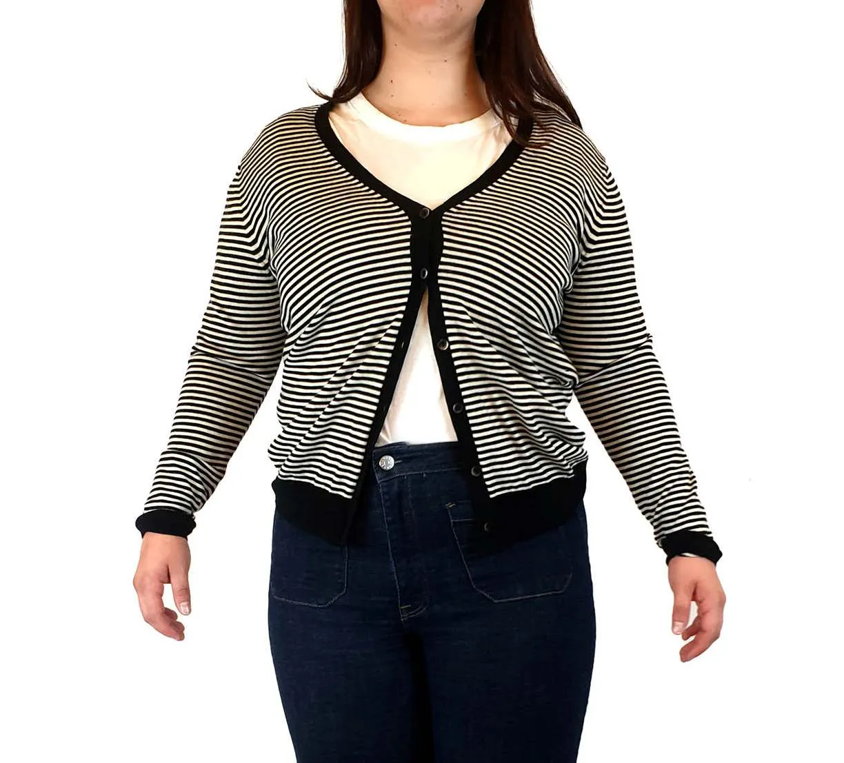 Uniqlo black and white new wool knit cardigan size XL
