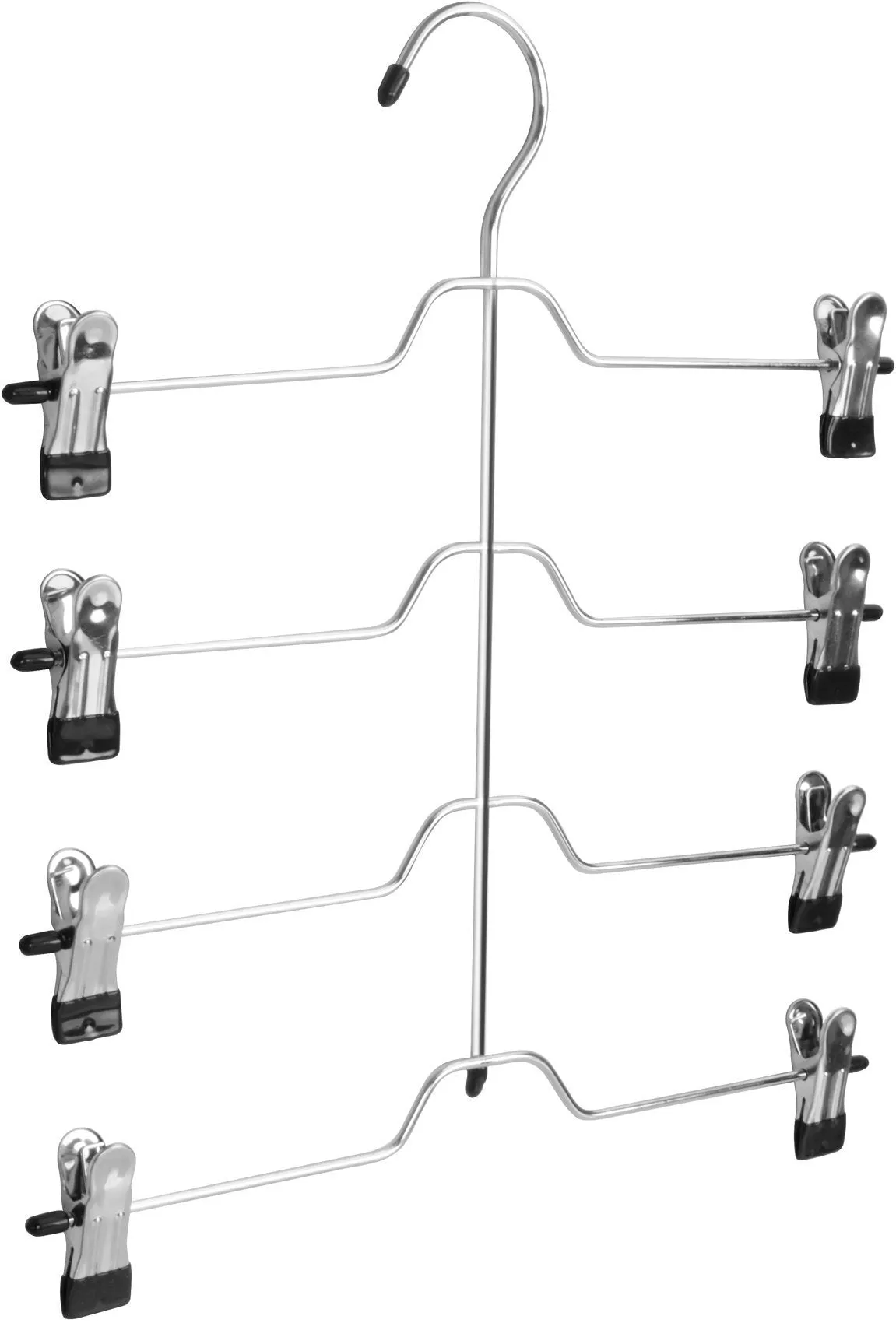 Utopia Home Pack of 3 Multi Clip Hanger - Four Layer with Eight Clips - Metal Construction with Sleek Chrome Finish - Vinyl Tips