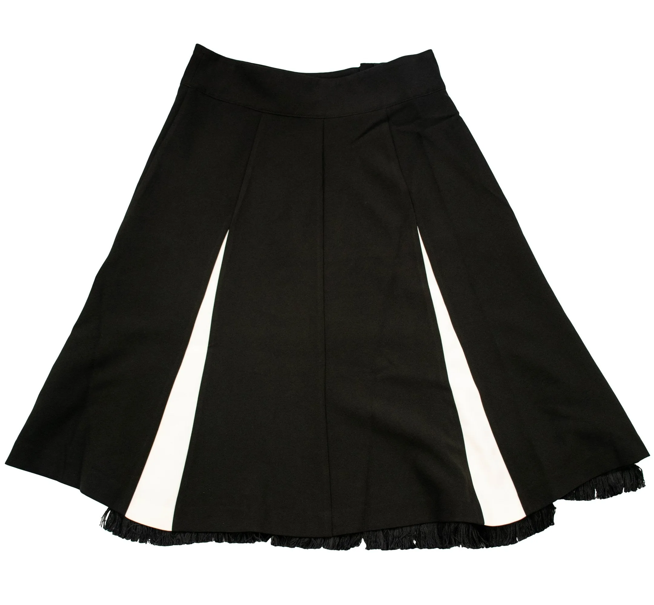 UV Sheild Black Skirt With White Contrast-Above knee length