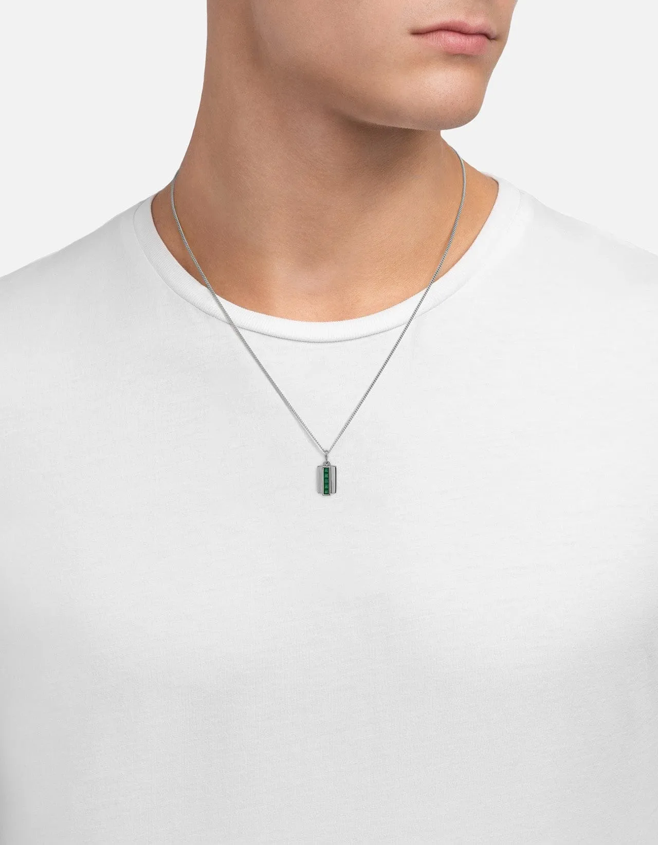 Vertigo Agate Necklace, Sterling Silver