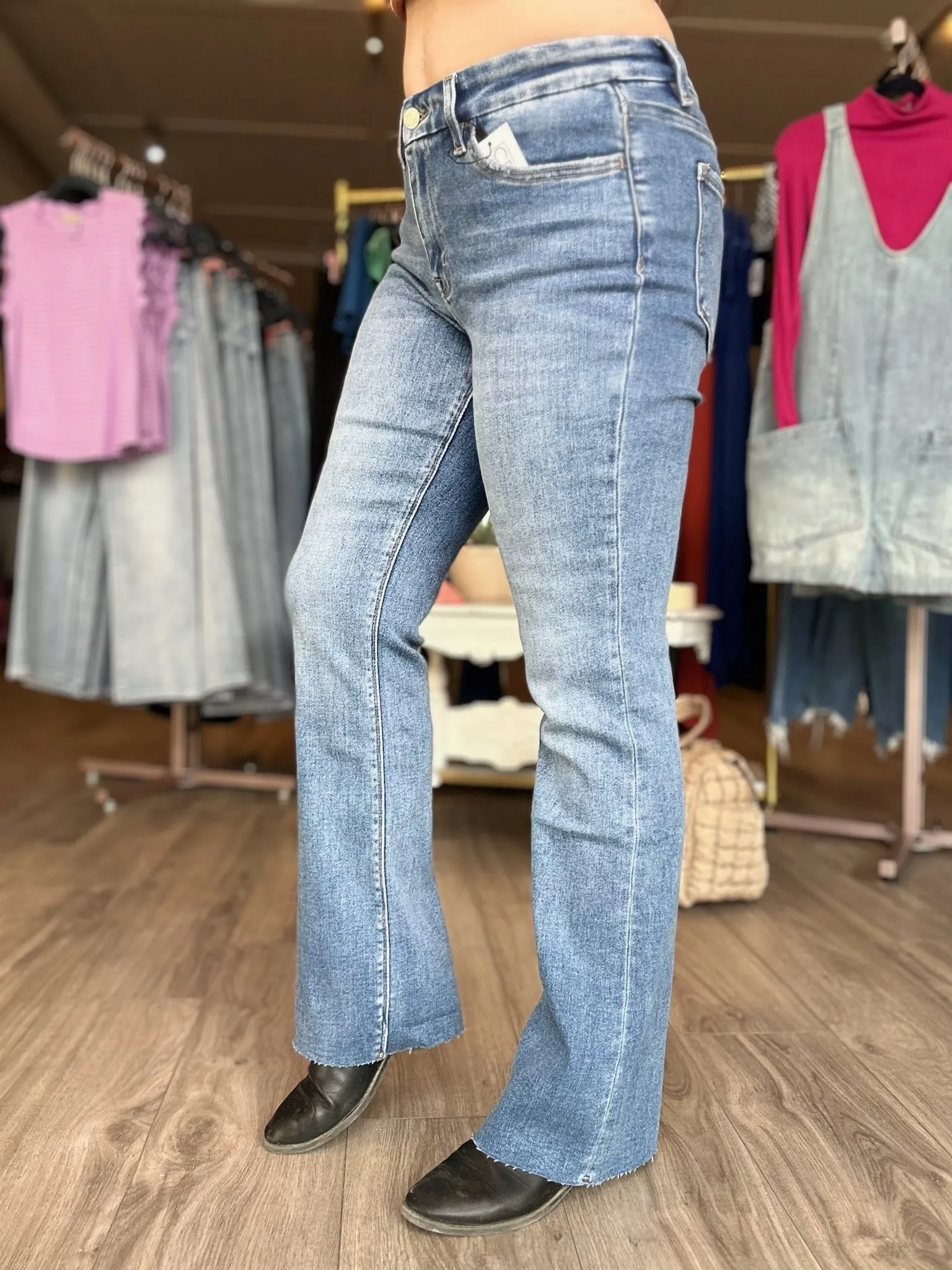 Vervet Mid Rise Boot Cut Jeans