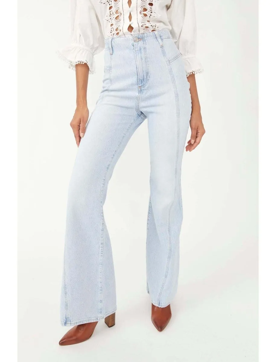 Vintage Free People Flare Light Indigo
