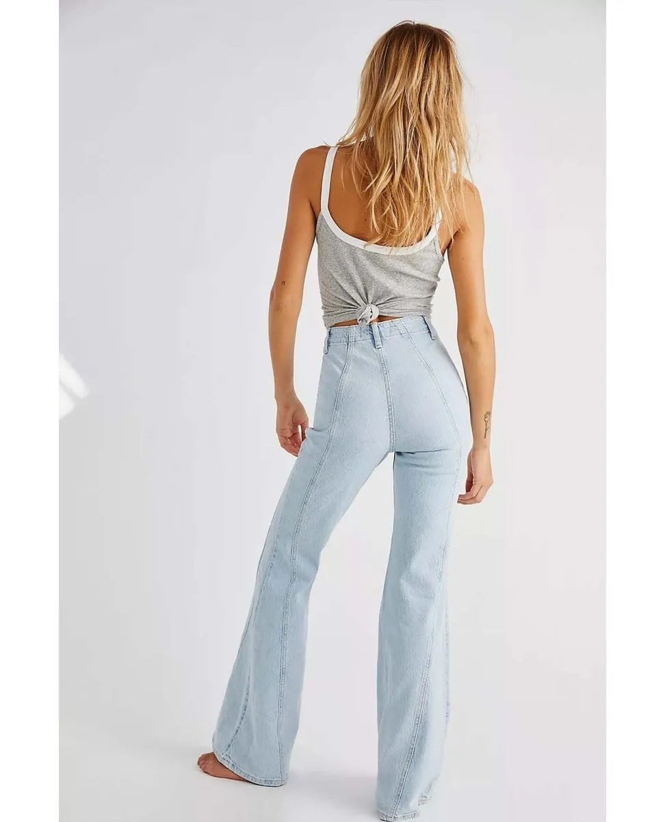 Vintage Free People Flare Light Indigo