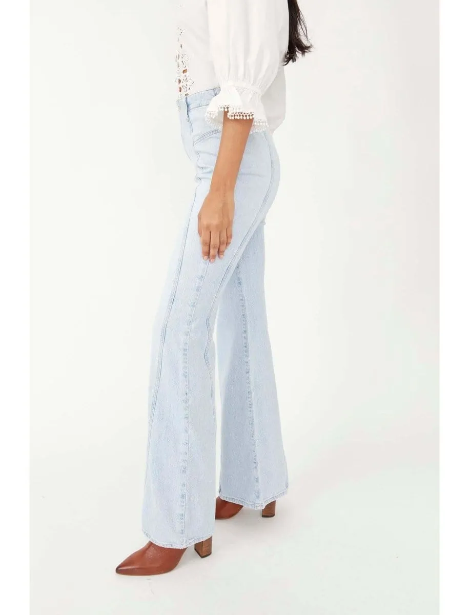 Vintage Free People Flare Light Indigo