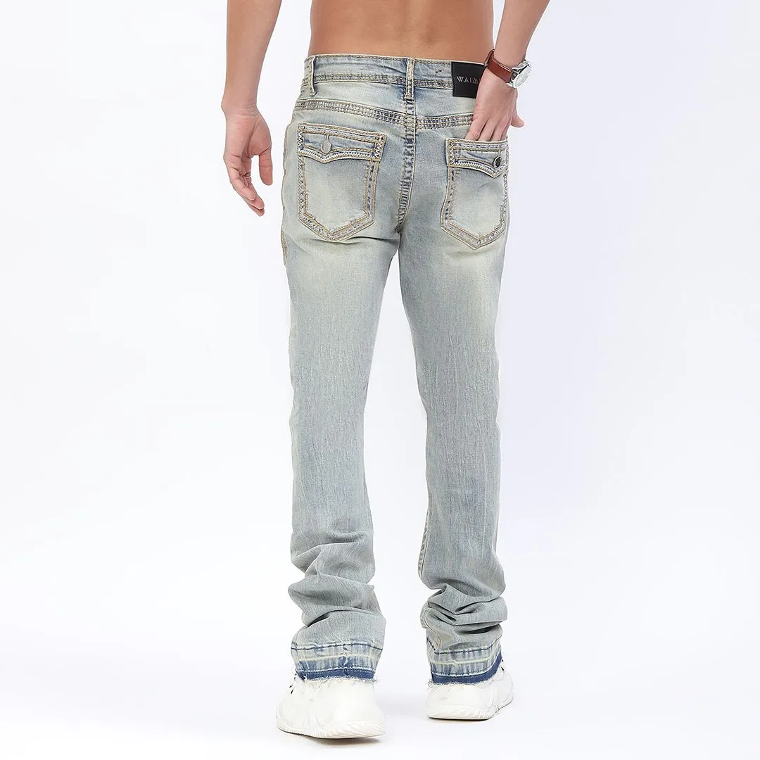 W Stacked Clean Denim Stone Wash M5800DA
