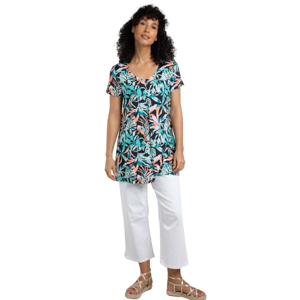 Weird Fish Nuri LivaEco™ Viscose Printed Tunic Aqua blue
