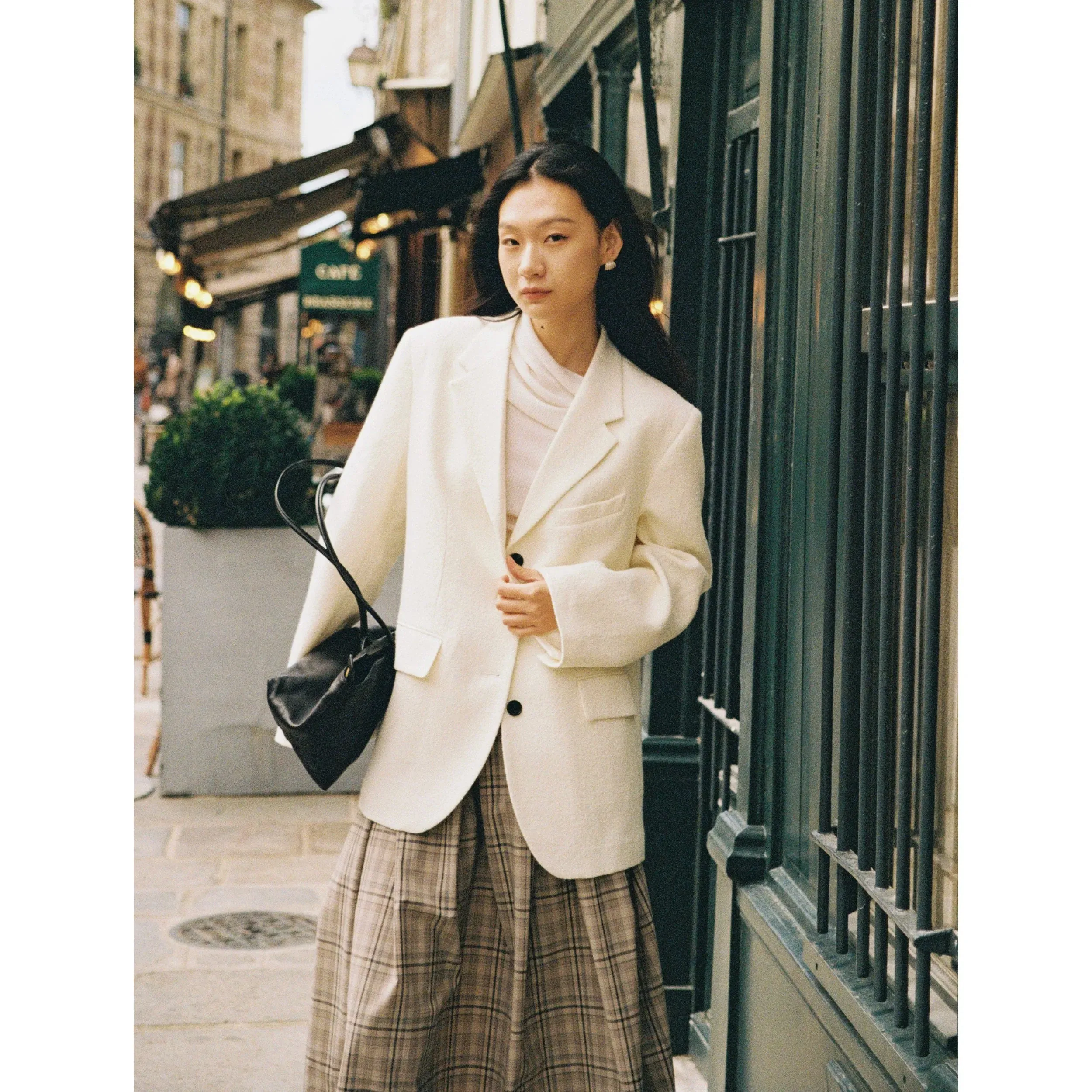 White Textured Blazer