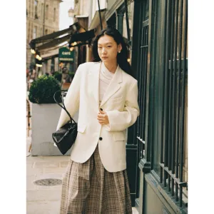 White Textured Blazer
