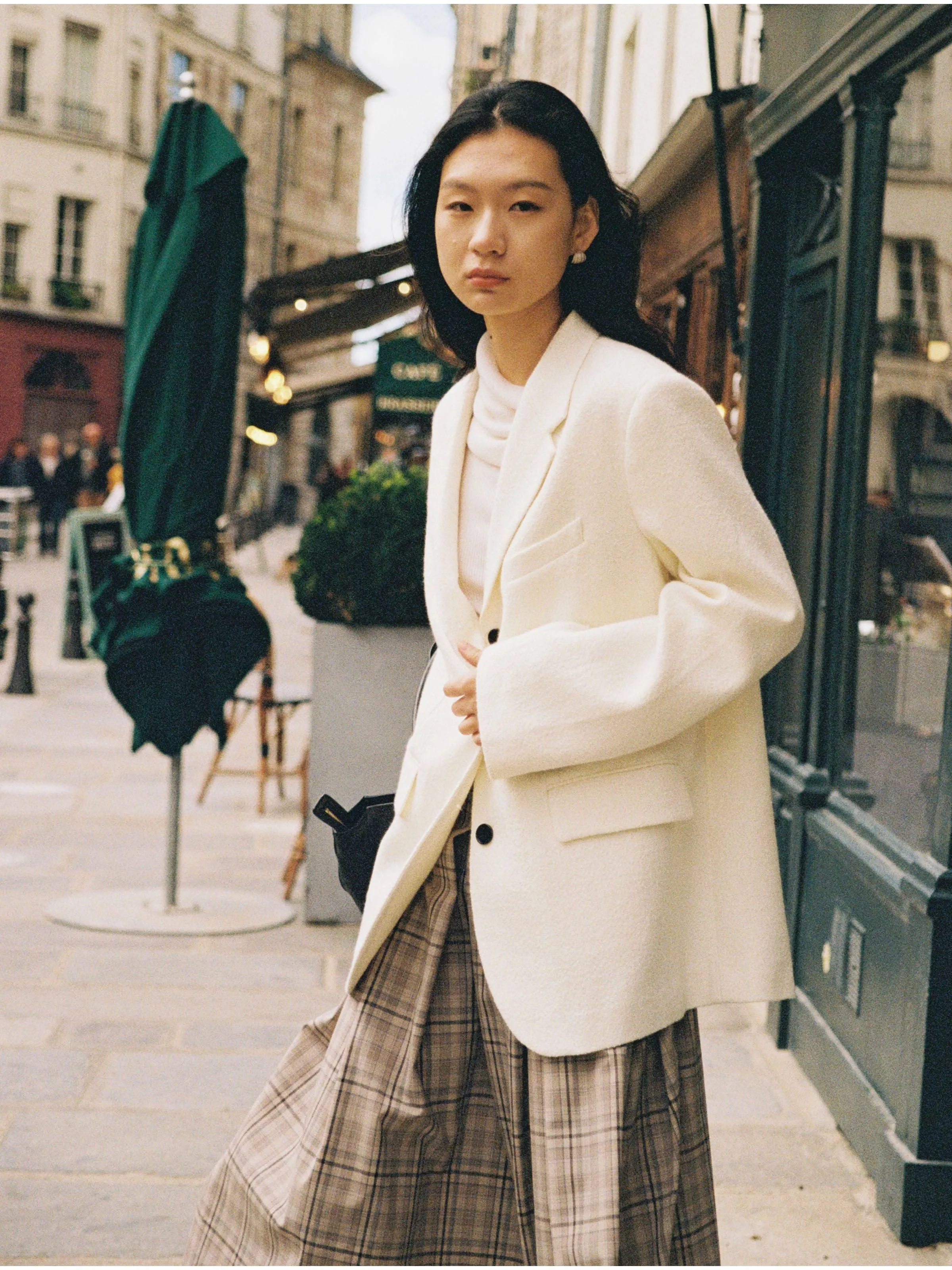 White Textured Blazer