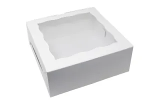 white window Box 10 x 10 x 4 Inch - fits 6 Cupcakes or 12 mini cupcakes