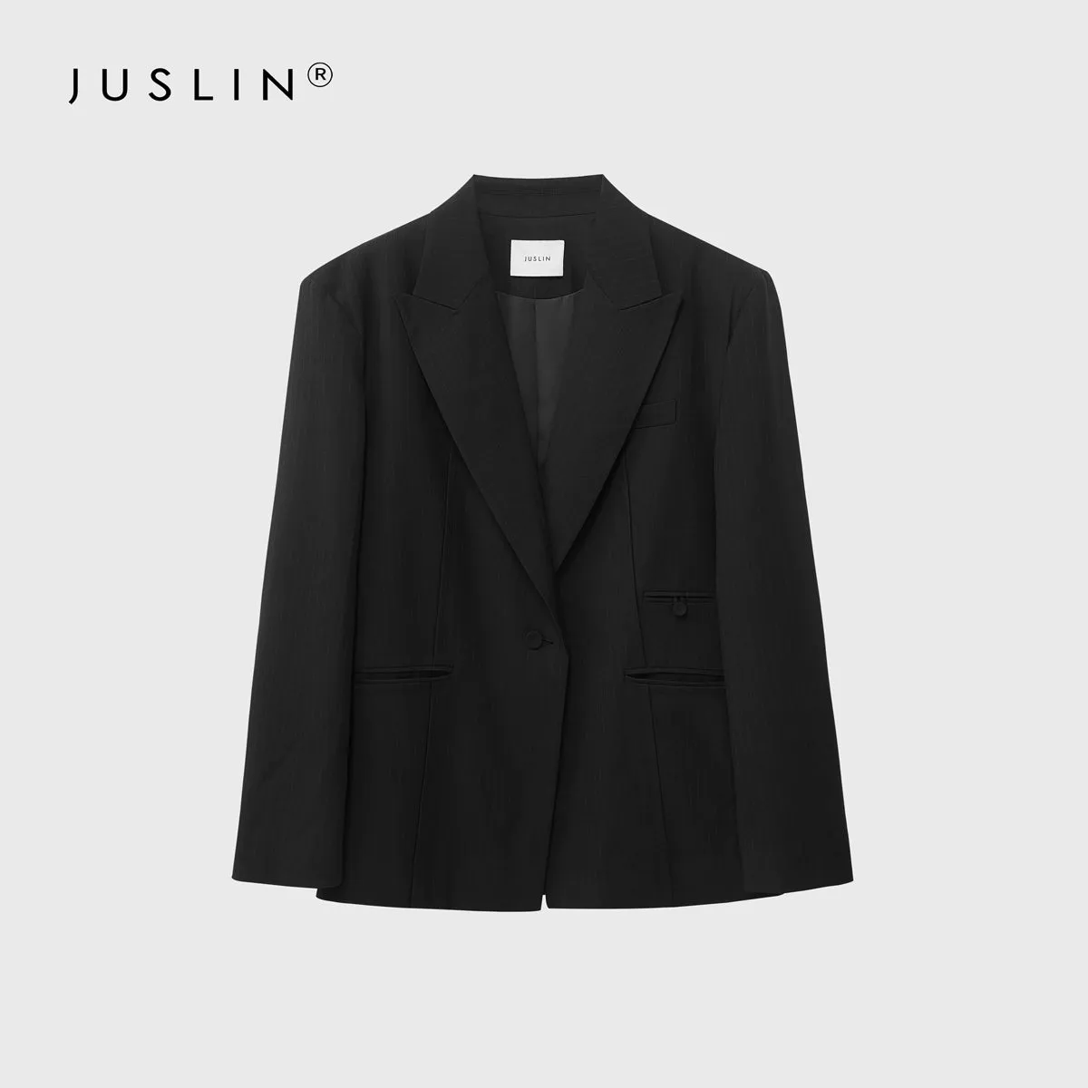Wide Shoulder Peaked Lapel Suit Set