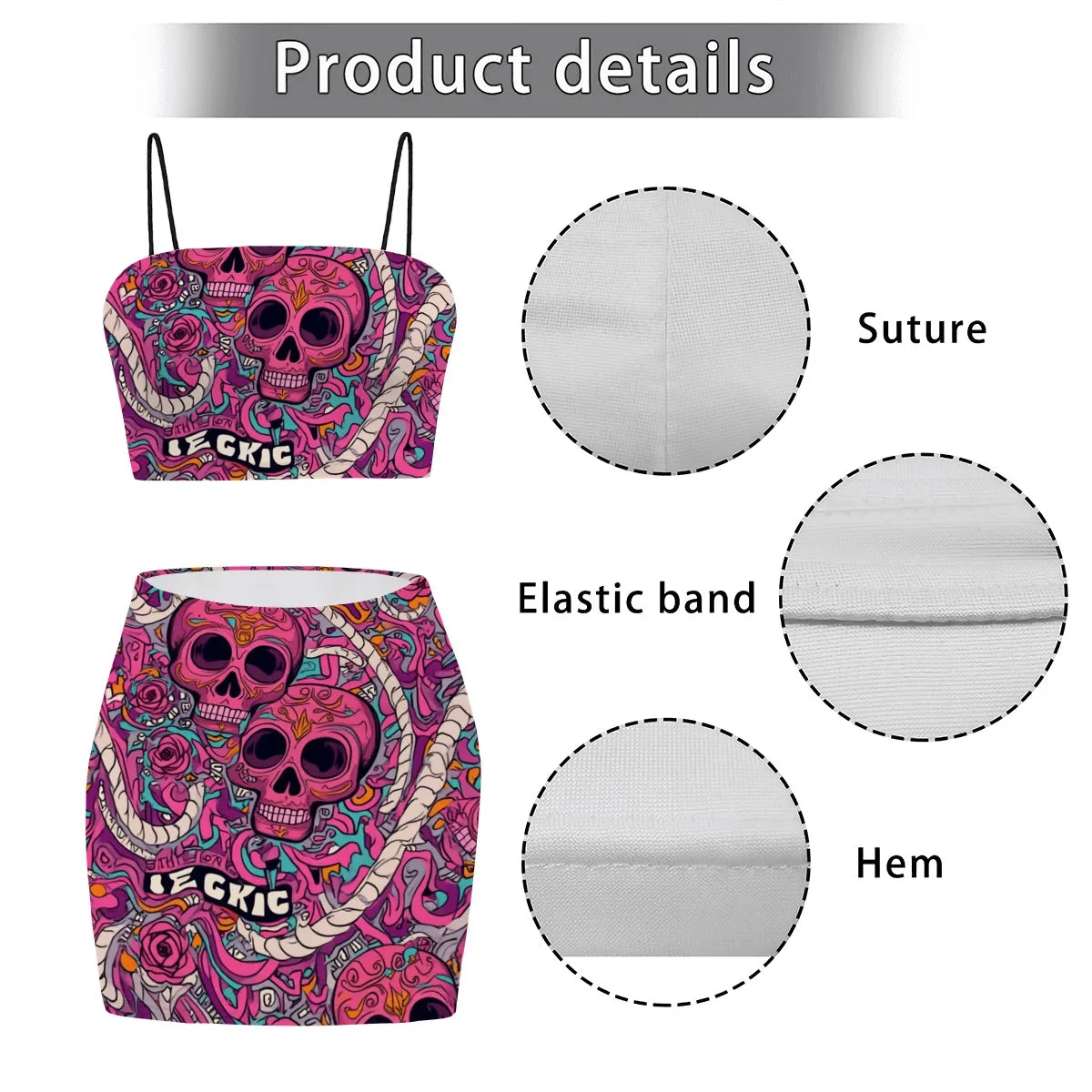 Women's Crop Tank Top & Mini Skirts Sets