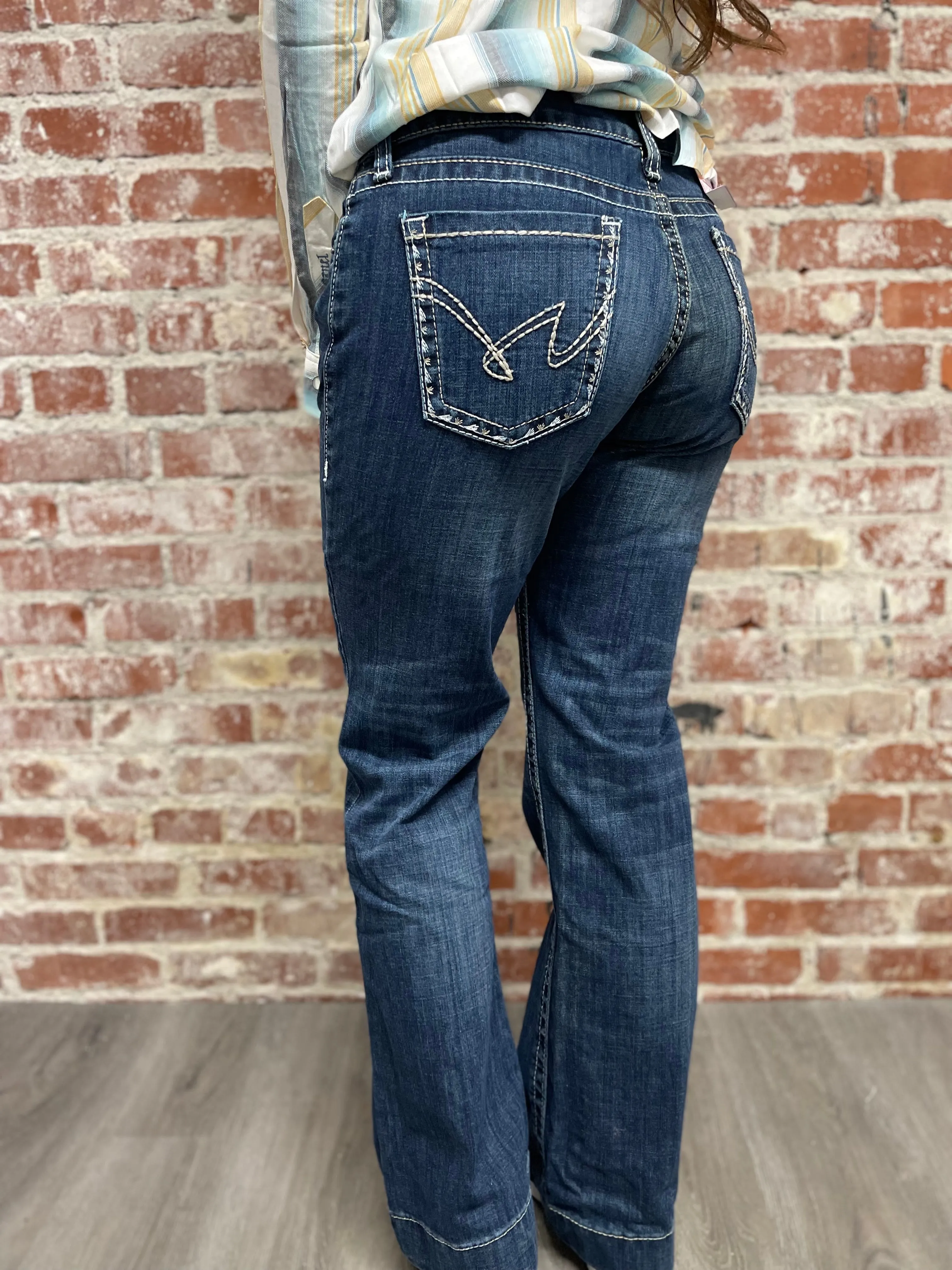 Women's Cruel Girl Mid-Rise Jayley Trouser Medium Stonewash Jeans