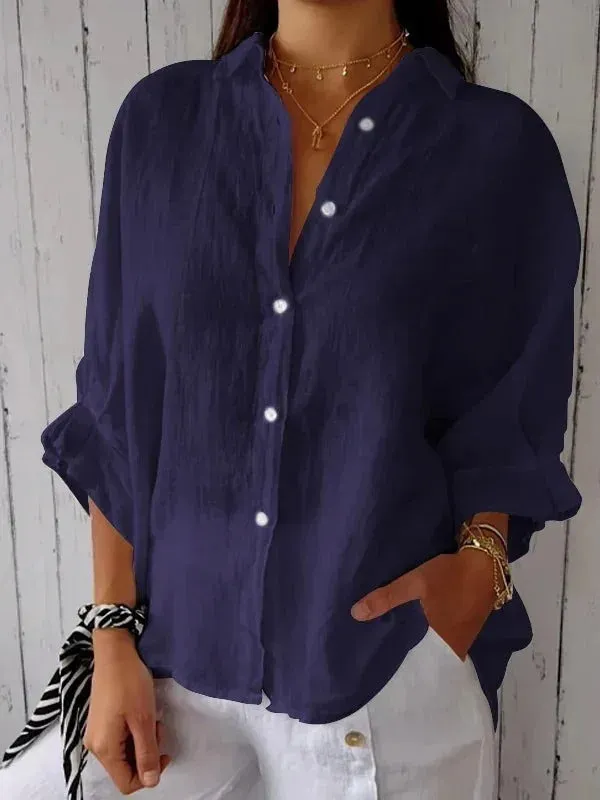 Women's Linen Button-Up Shirt | Casual & Breathable