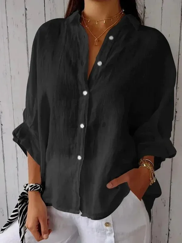 Women's Linen Button-Up Shirt | Casual & Breathable