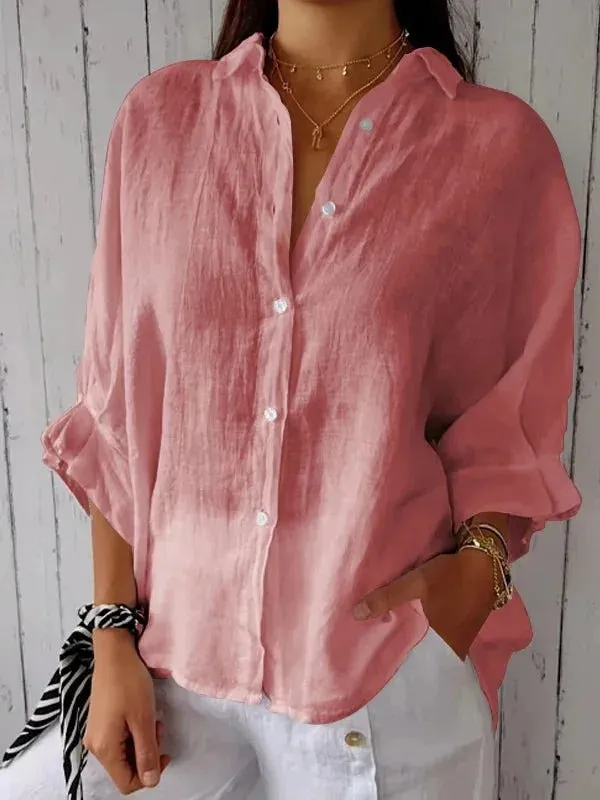 Women's Linen Button-Up Shirt | Casual & Breathable