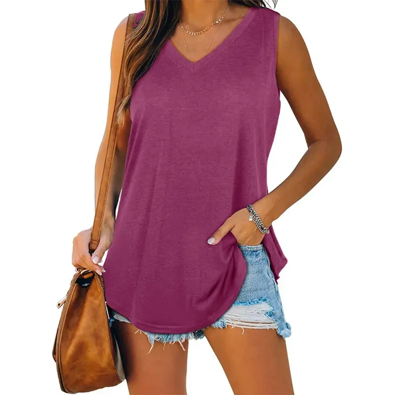 Women’s Summer V-Neck Sleeveless Tank Top