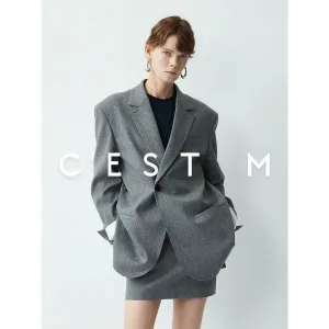 Wool Blended Suit Skirt Set