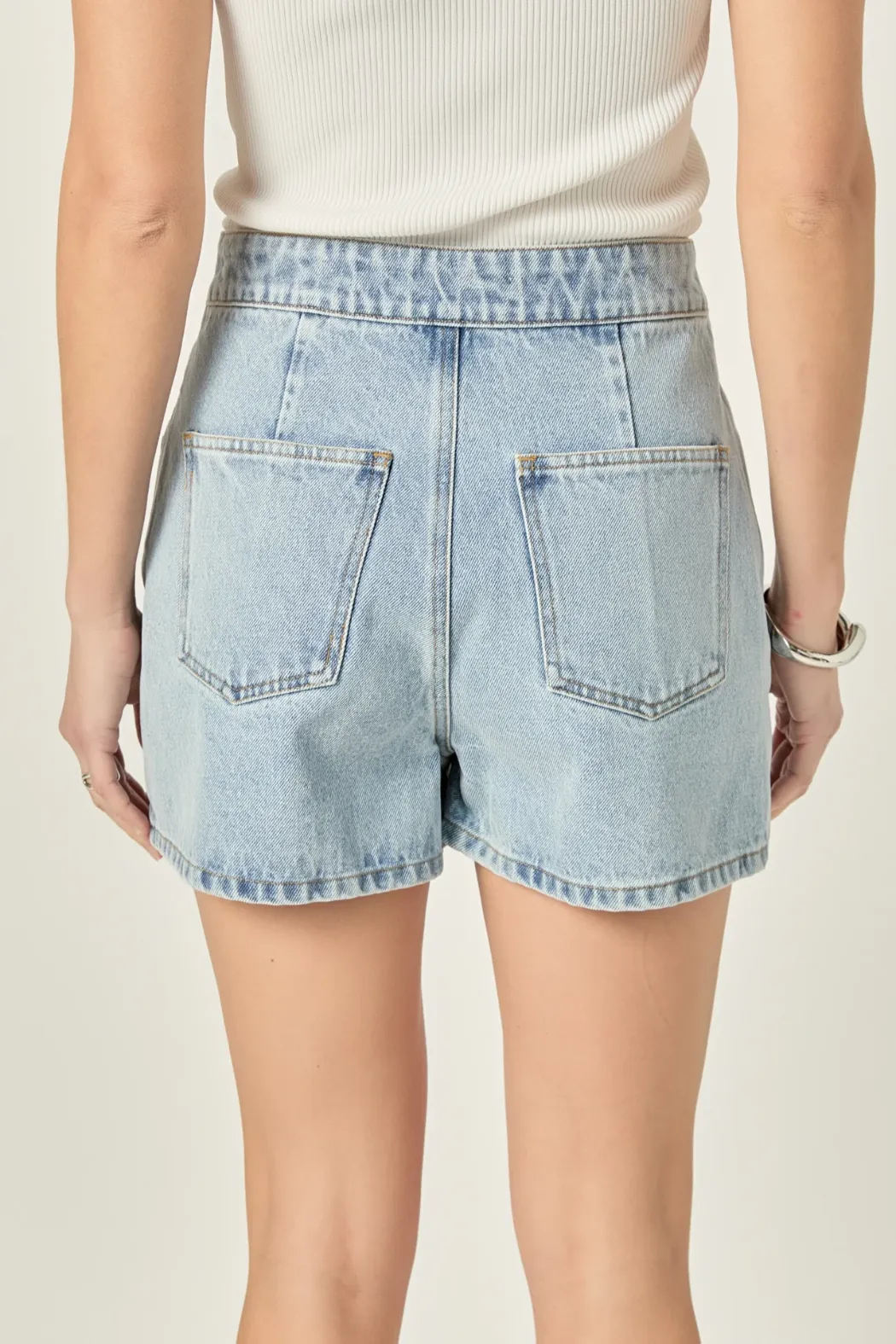 Wrap Front Denim Skort