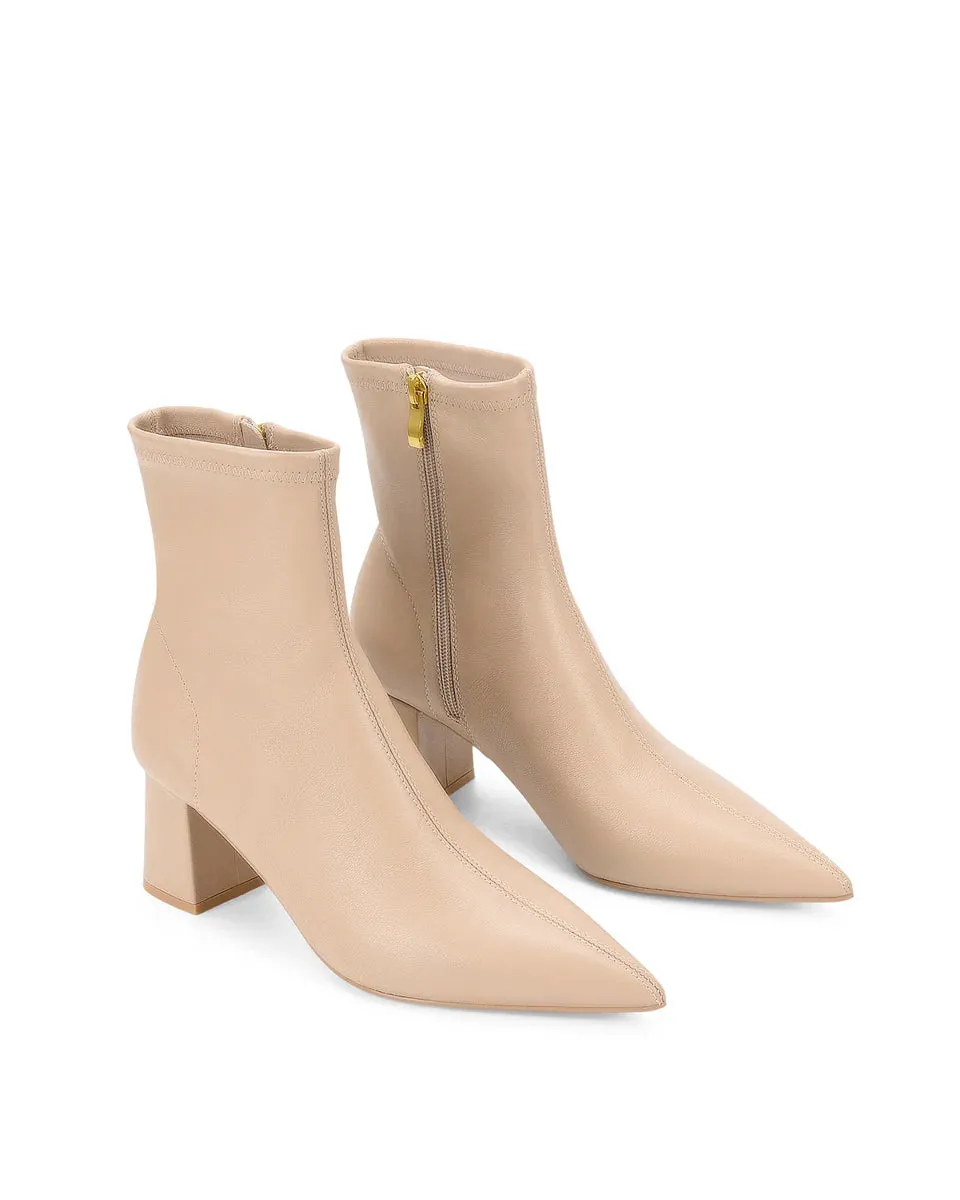 YANET ANKLE BOOT - NUDE STRETCH LEATHER
