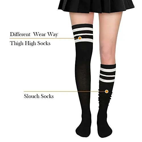 Zando Women's Stripe Thigh High Stockings